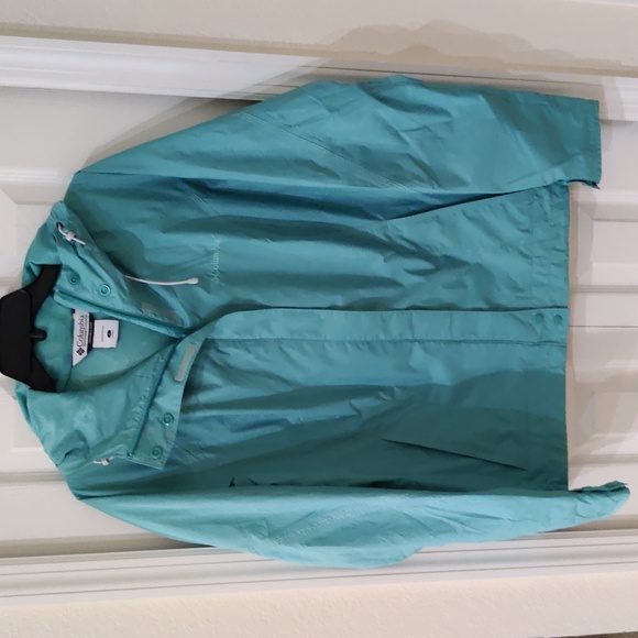 Columbia Women's Omni-Tech Windbreaker Jacket Turquoise Large - Picture 1 of 10